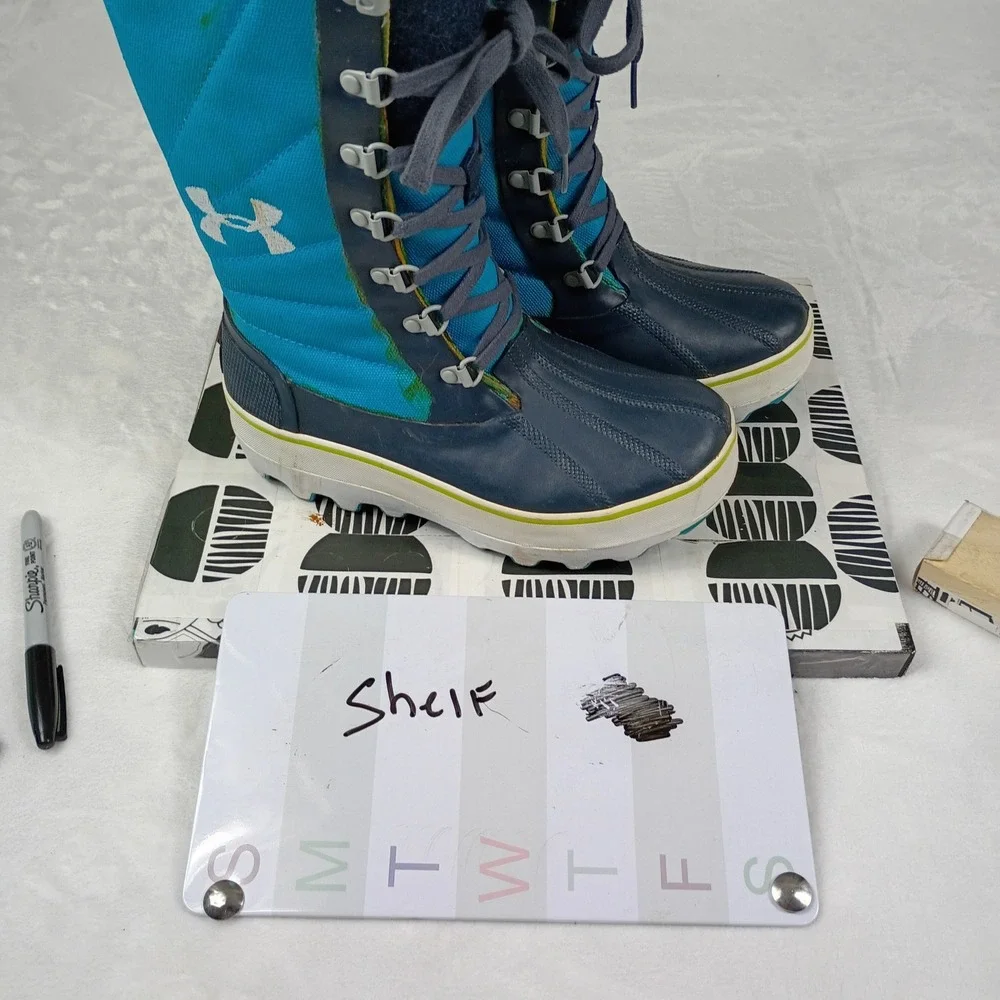 Under Armour Primaloft 200G‎ Insulated Winter Snow Boots Blue Navy Women's 6